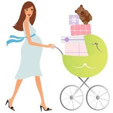 dibujo de mujer embarazada de compras